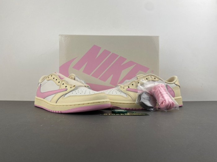 Travis Scott x Air Jordan 1 Low OG Shy Pink IQ7604-100
