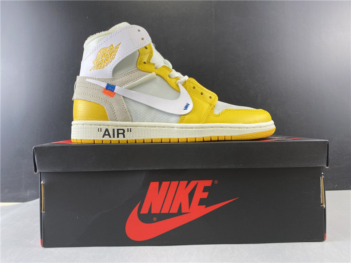 Air Jordan 1 x Off-White NRG White/Dark Powder Yellow-Cone AQ0818-149