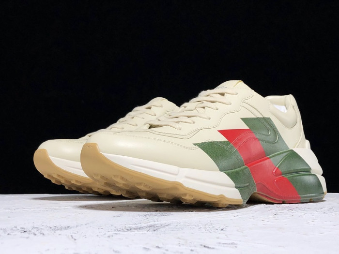 G*u*i rhyton web print leather sneaker 523535 drw00 9022